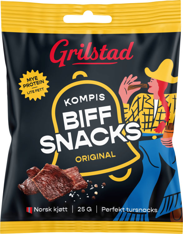 Spekesnacks Kompis Biff Original 25g Grilstad