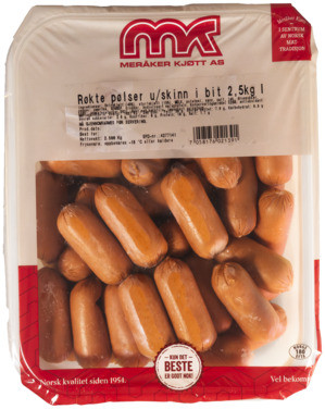 Røkte Pølser i Bit Meråker Kjøtt As