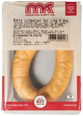 Julepølser Røkt Hel Ring 300g Meråker