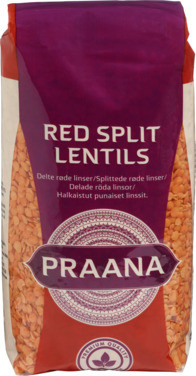 Praana Red Split Lentils 500g