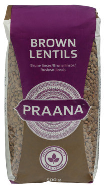 Praana Brown Lentils 500g