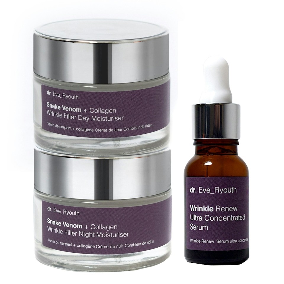 Snake Venom Day Moisturiser 50ml + Snake Venom Night Moisturiser 50ml + Wrinkle Renew Ultra Concentrated Serum 15ml