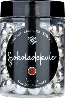 Sjokoladekuler Sølv 11mm 80g Cacas