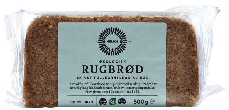 Rugbrød skivet Økologisk 500g Helios