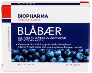 Blåbær m/Aroniabær 32stk Biopharma