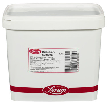 Kirsebærkompott 8,5 kg Lerum