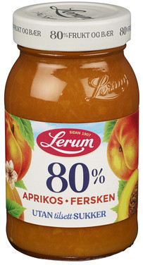Aprikos-ferskensyltetøy Utan Tilsett Sukker 335g Lerum