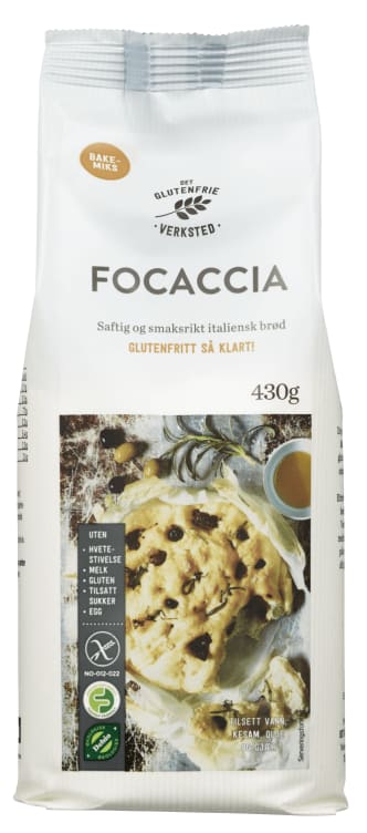 Focaccia Mix Gl.Fri Økol 430g Dgv