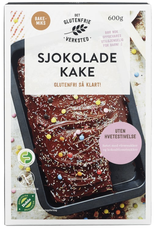 Sjokoladekakemiks Gl.Fri Økol 600g Dgv