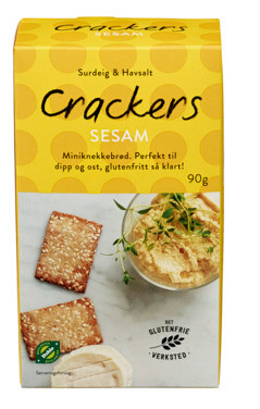 Det Glutenfrie Verksted Crackers Sesam 90 g