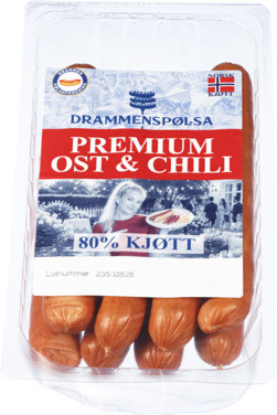 Drammenspølsa m/ost og Chili 600g