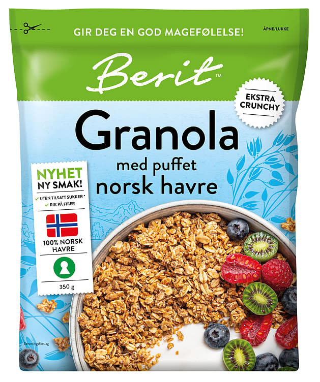 Berit Granola m/Puffet Havre 350g