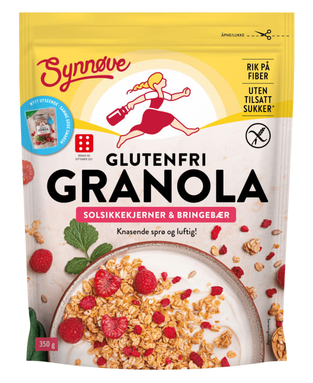 Granola Bringebær Gl.Fri 350g Synnøve