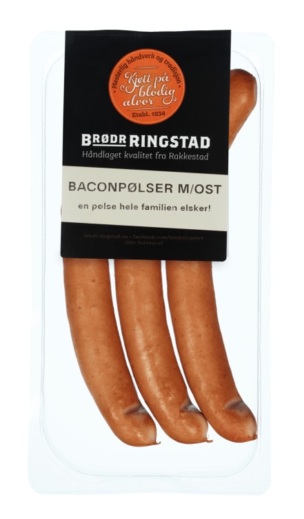 Baconpølser m/Ost 240g Brødr Ringstad