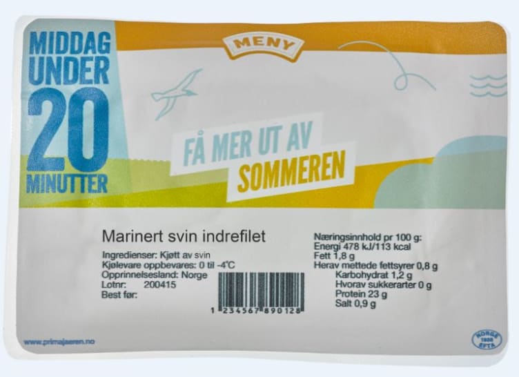 Svin Indrefilet Rødvinsmarinert 150g Prima Jæren