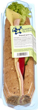 Grov Baguette med Ost og Skinke