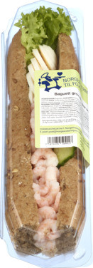 Grov Baguette med Reker og Egg