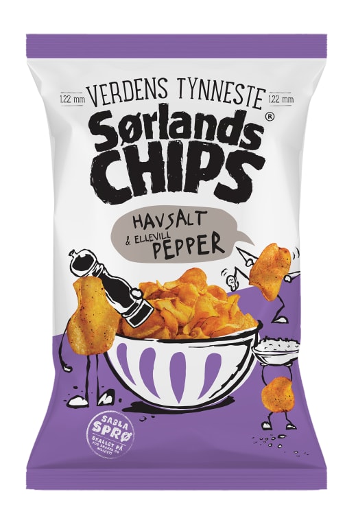 Sørlandschips Salt&Pepper 240g Verdens Tynneste