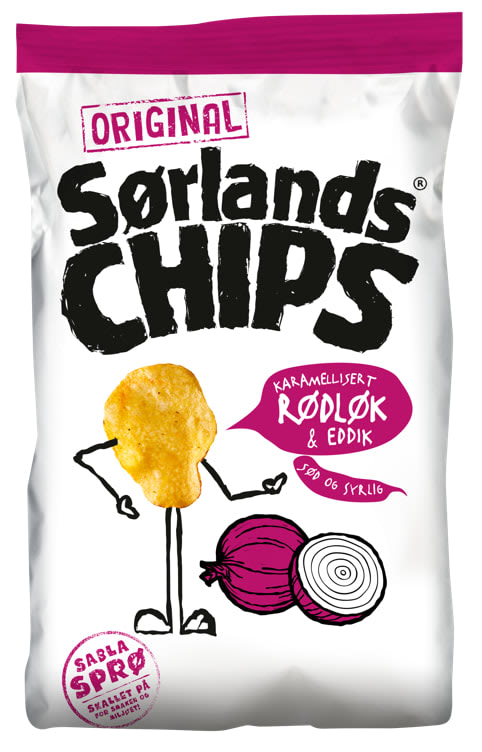Sørlandschips Karamellisert Rødløk&Eddik 140g