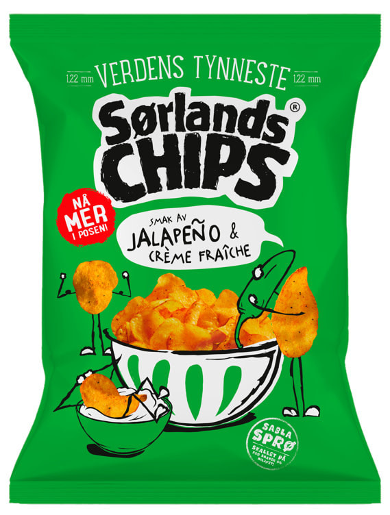 Sørlandschips Jalapeno&Creme Fraiche 275g