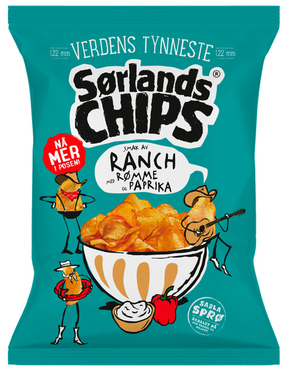 Sørlandschips Ranch m/Rømme&Paprika 275g