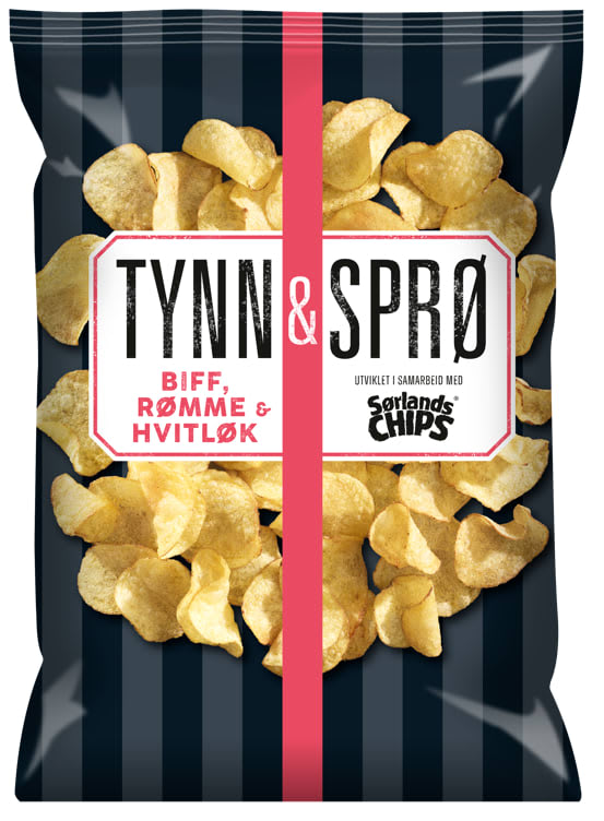Tynn&Sprø Chips Biff&Rømme 150g Sørlandschips