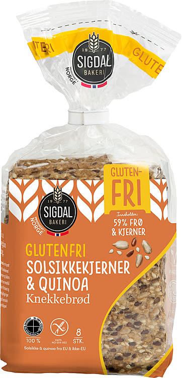 Knekkebrød Solsikke Gl.Fri 190g Sigdal