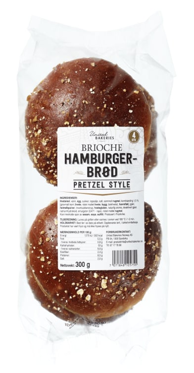 Burgerbrød Pretzel 300g United Bakeries