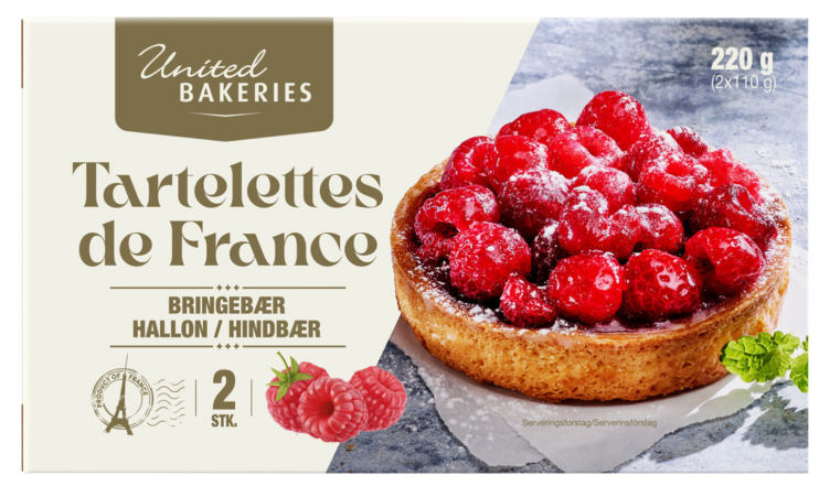 Bringebærterte Fransk 2x110g United Bakeries