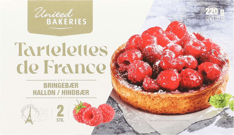 Bringebærterte Fransk 2x110g United Bakeries