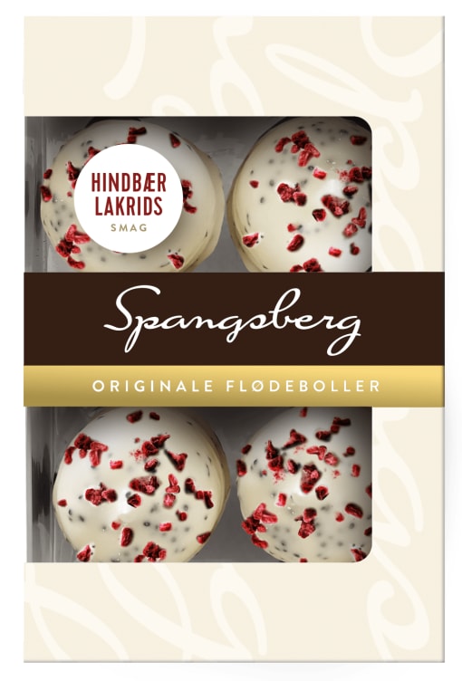 Flødeboller Hindbær Lakrids 124g Spangsberg