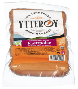 Kylling Kjøttpølse Røkt 450g Frys Ytterøy
