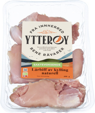 Lårbiff av kylling Naturell 600g Ytterøy