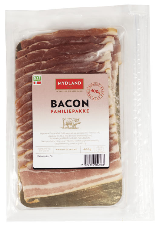 Bacon skivet 400g Mydland