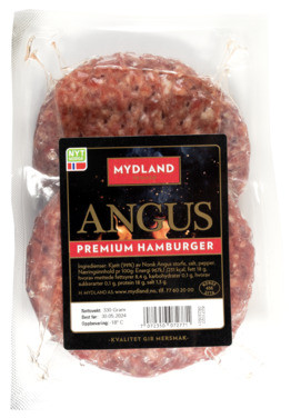 Angus Premium Hamburger 2 X 165g Frys Mydland