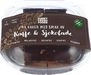 2pk Rå Kake, Kaffe og Sjokolade 160g Vegansk, Glutenfri, Økologisk