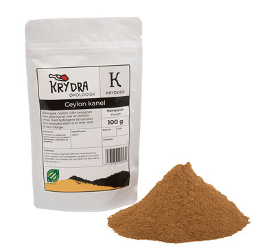 Ceylon Kanel, 100 Gr Finmalt - Økologisk Krydra