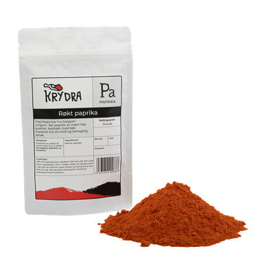 Paprika, Søt, Røkt, 100gr Finmalt Krydra