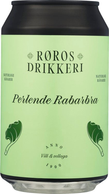 Perlende Rabarbra 0,33l boks Røros Mineralvann