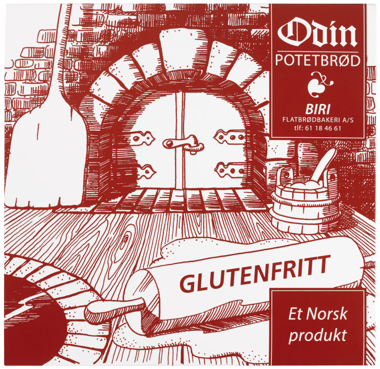 Potetflatbrød glutenfri 500g Odin