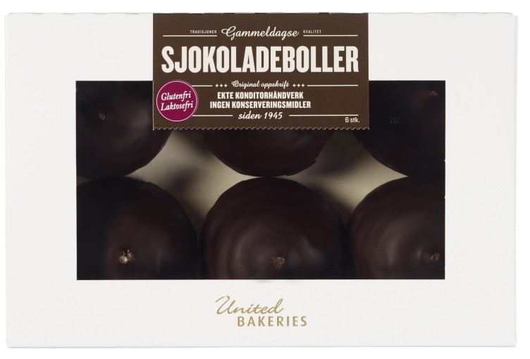 Sjokoladeboller Gammeldagse 6stk United Bakeries