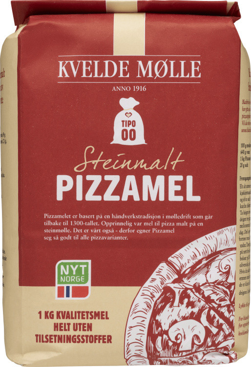 Pizzamel Norsk Steinmalt Tipo 00 1kg Kvelde