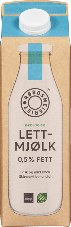 Lettmjølk 0,5% Økologisk 1l Røros