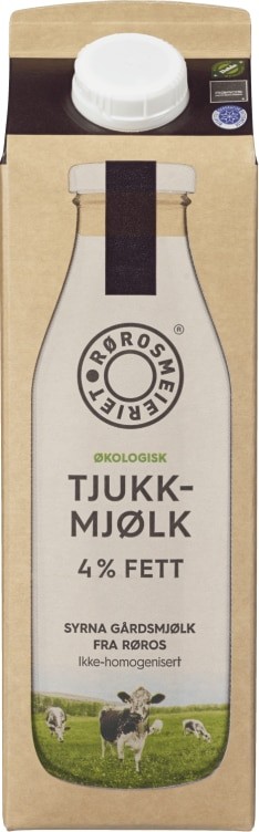 Tjukkmjølk 4% Økolgisk 1l Røros