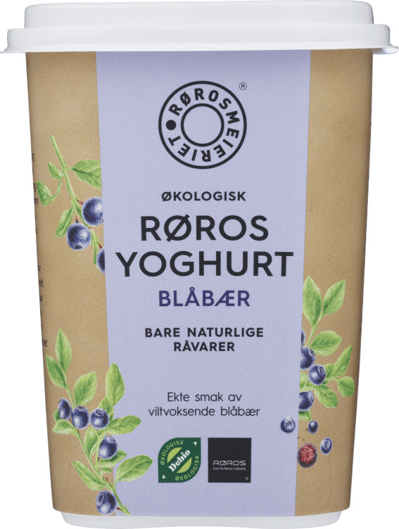 Røros Yoghurt Blåbær Økol 470g Rørosmeieriet