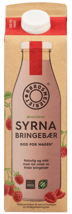 Syrna Bringebær Økologisk 1l Rørosmeieriet