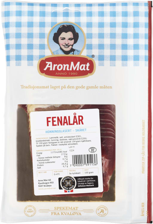 Fenalår Tørket skivet 100g Aron Mat