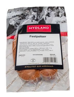 Festpølser 200g 2pk Mydland