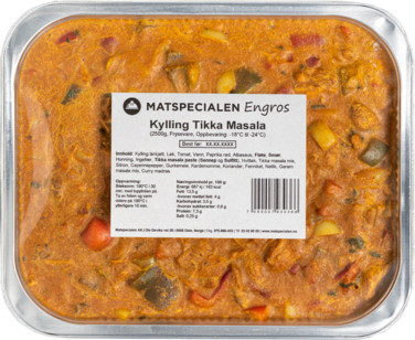 Kylling Tikka Masala, 2500g, Frossen, Matspecialen Engros