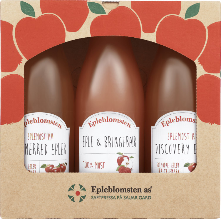 Gårdsmost Gaveeske 3x0,75l Epleblomsten